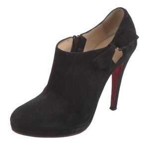 Authentic Christian Louboutin Black Suede Heels with bow detail